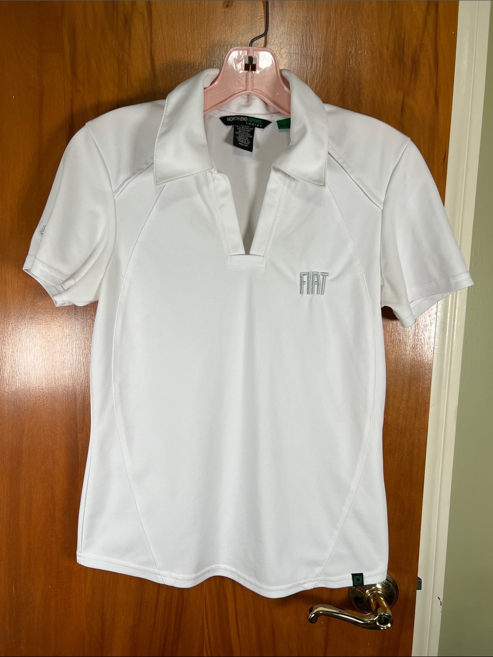 Women's Fiat 500 White Short-Sleeve Polo Tee